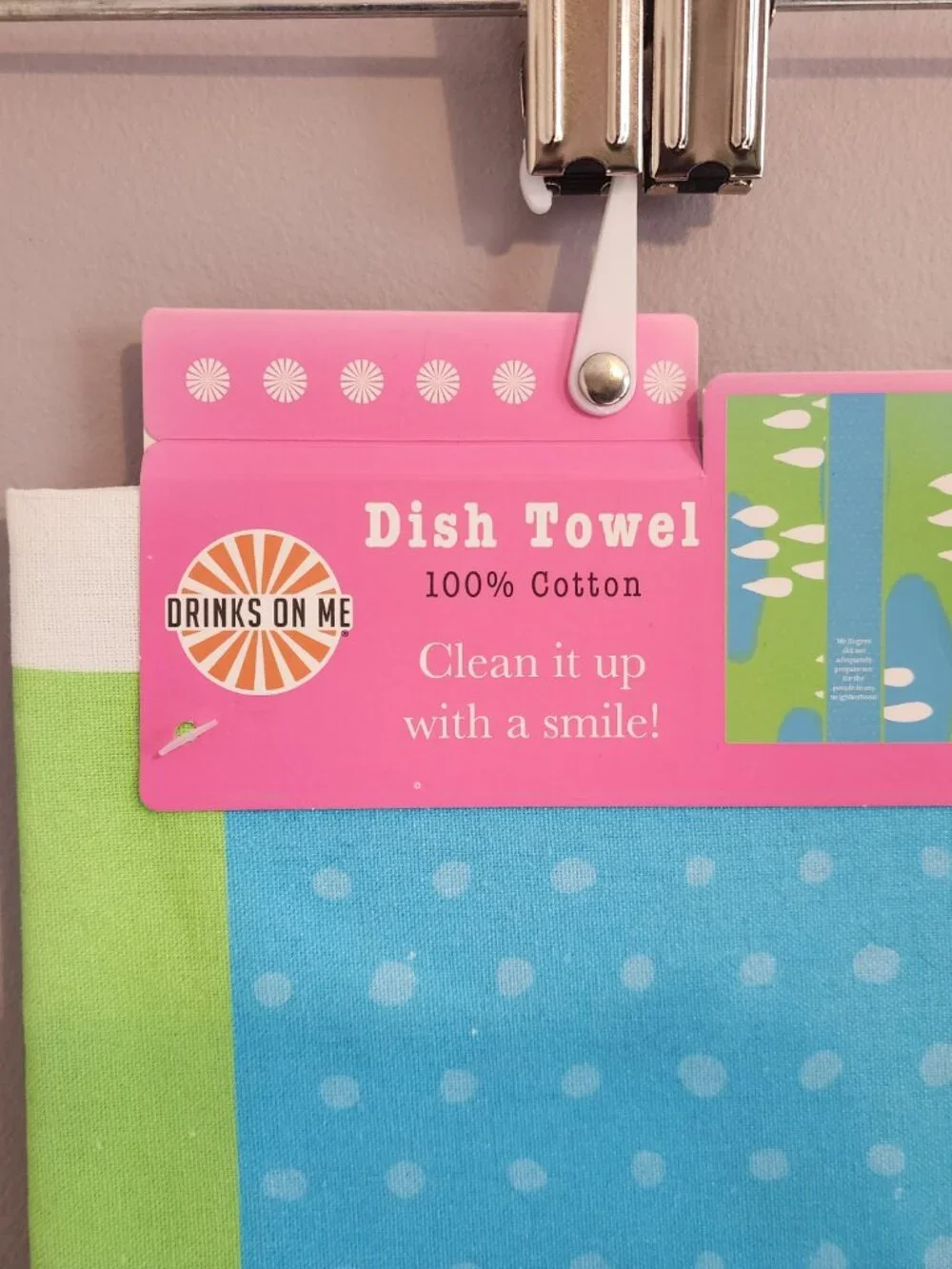2/$15 Colorful Green & Blue Comedic Mr. Rogers Dish Towel by Drinks on Me